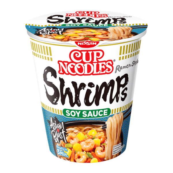 Noodles instant, aroma de creveti, 63g, Nissin