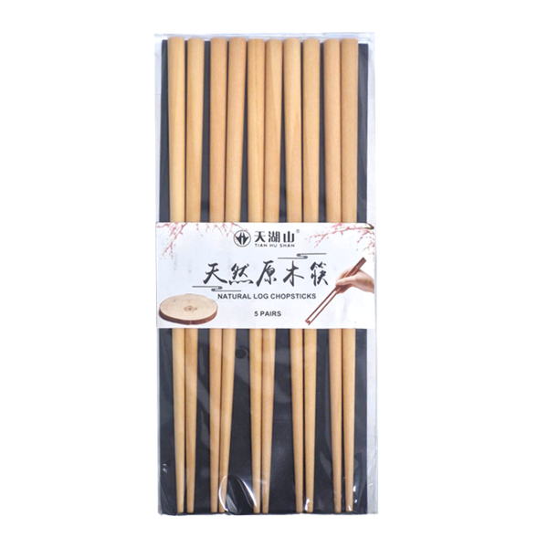 Set betisoare chinezesti (chopsticks), din lemn, 23cm, 5 perechi, Tian Hu Shan
